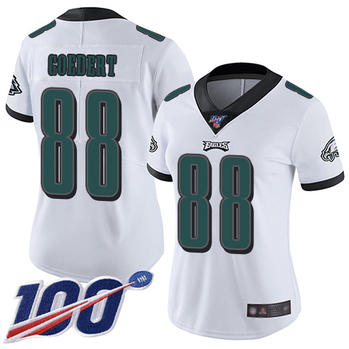 Eagles #88 Dallas Goedert White Women's Stitched 100th Season Vapor Limited Jersey cheap jerseys for sale - CheapJerseys.Shop