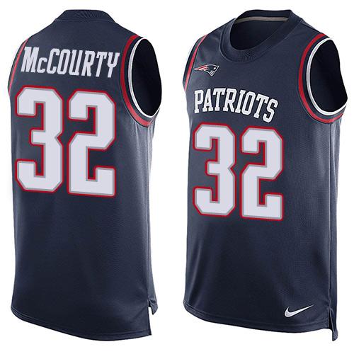 Patriots #32 Devin McCourty Navy Blue Team Color Men's Stitched Limited Tank Top Jersey cheap jerseys for sale - CheapJerseys.Shop