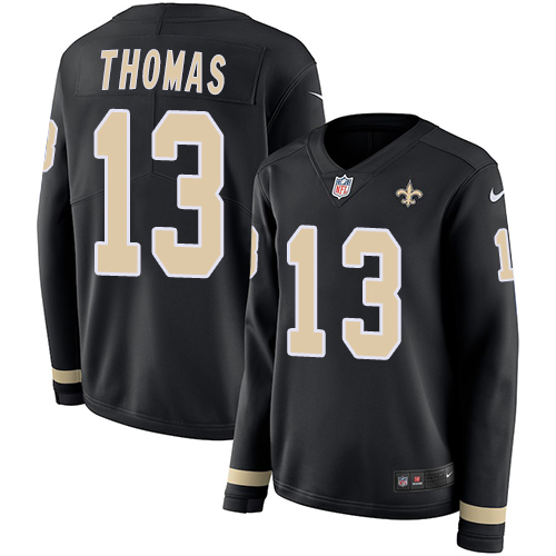 Saints #13 Michael Thomas Black Team Color Women's Stitched Limited Therma Long Sleeve Jersey cheap jerseys for sale - CheapJerseys.Shop