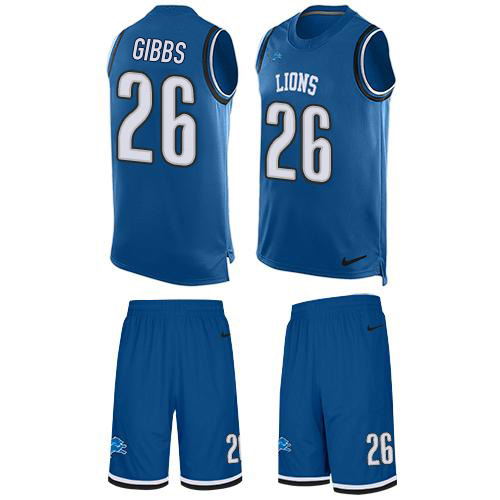 Lions #26 Jahmyr Gibbs Blue Team Color Men's Stitched Limited Tank Top Suit Jersey cheap jerseys for sale - CheapJerseys.Shop