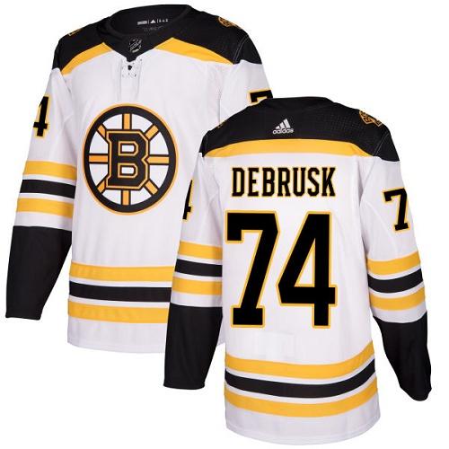 Boston Bruins #74 Jake DeBrusk White Road Authentic Stitched Jersey Men's cheap jerseys for sale - CheapJerseys.Shop