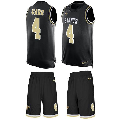 Saints #4 Derek Carr Black Team Color Men's Stitched Limited Tank Top Suit Jersey cheap jerseys for sale - CheapJerseys.Shop