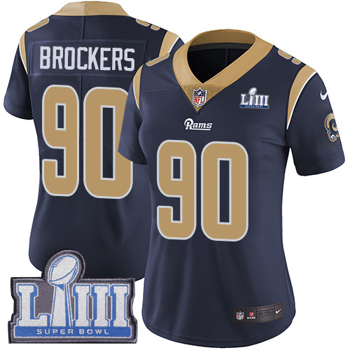 Los Angeles Rams #90 Michael Brockers Navy Blue Team Color Super Bowl LIII Bound Women's Stitched Vapor Untouchable Limited Jersey Womens cheap jerseys for sale - CheapJerseys.Shop