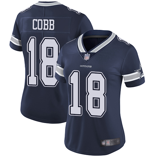 Dallas Cowboys #18 Randall Cobb Navy Blue Team Color Women's Stitched Vapor Untouchable Limited Jersey Womens cheap jerseys for sale - CheapJerseys.Shop