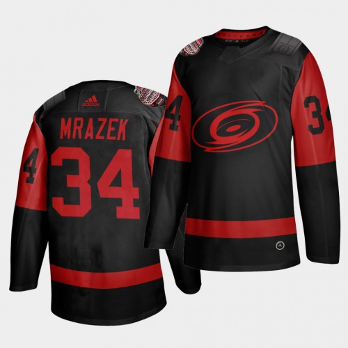 Carolina Carolina Hurricanes #34 Petr Mrazek Black Men's 2021 Stadium Series Outdoor Game Jersey Men's cheap jerseys for sale - CheapJerseys.Shop