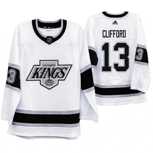 Los Angeles Los Angeles Kings #13 Kyle Clifford Men's 2019-20 Heritage White Throwback 90s Jersey Men's cheap jerseys for sale - CheapJerseys.Shop