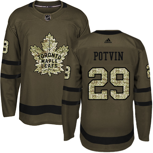 Maple Toronto Maple Leafs #29 Felix Potvin Green Salute to Service Stitched Jersey Men's cheap jerseys for sale - CheapJerseys.Shop