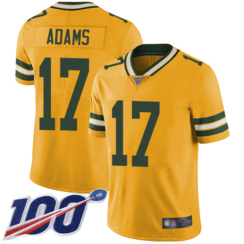 Packers #17 Davante Adams Yellow Youth Stitched Limited Rush 100th Season Jersey cheap jerseys for sale - CheapJerseys.Shop
