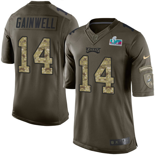 Eagles #14 Kenneth Gainwell Green Super Bowl LVII Patch Youth Stitched Limited 2015 Salute To Service Jersey cheap jerseys for sale - CheapJerseys.Shop