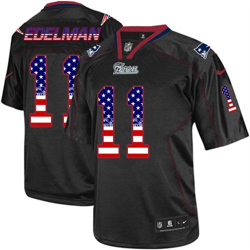 Patriots #11 Julian Edelman Black Men's Stitched Elite USA Flag Fashion Jersey cheap jerseys for sale - CheapJerseys.Shop