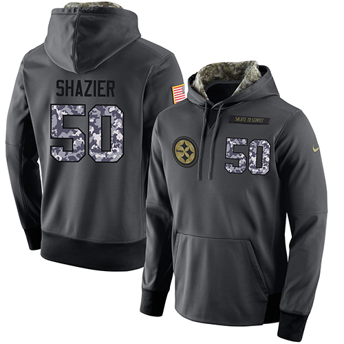 Men's Pittsburgh Steelers #50 Ryan Shazier Stitched Black Anthracite Salute To Service Player Performance Hoodie cheap jerseys for sale - CheapJerseys.Shop