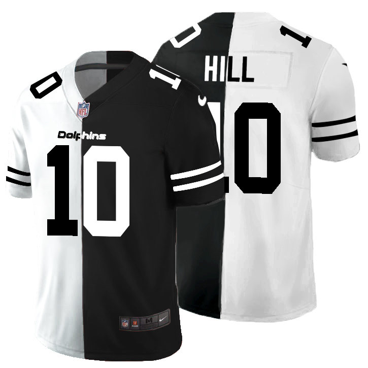 Miami Dolphins #10 Tyreek Hill Men's Black V White Peace Split Vapor Untouchable Limited Jersey cheap jerseys for sale - CheapJerseys.Shop