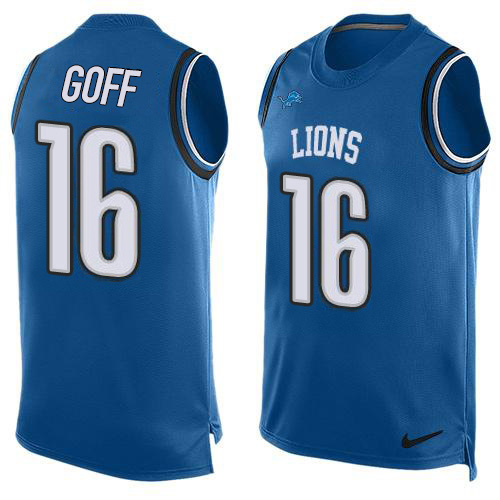 Detroit Lions #16 Jared Goff Blue Team Color Men's Stitched Limited Tank Top Jersey cheap jerseys for sale - CheapJerseys.Shop