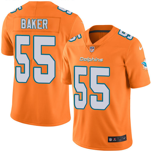 Miami Dolphins #55 Jerome Baker Orange Men's Stitched Limited Rush Jersey Men's cheap jerseys for sale - CheapJerseys.Shop