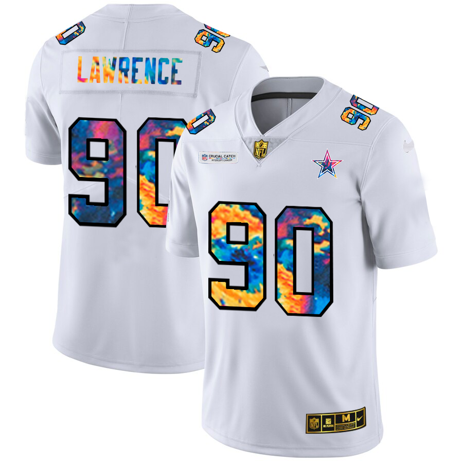 Dallas Cowboys #90 Demarcus Lawrence Men's White Multi-Color 2020 Crucial Catch Limited Jersey cheap jerseys for sale - CheapJerseys.Shop
