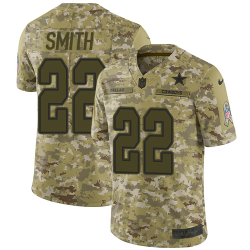 Cowboys #22 Emmitt Smith Camo Youth Stitched Limited 2018 Salute To Service Jersey cheap jerseys for sale - CheapJerseys.Shop