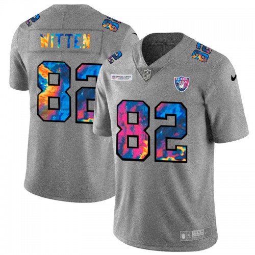 Las Vegas Las Vegas Raiders #82 Jason Witten Men's Multi-Color 2020 Crucial Catch Jersey Greyheather Men's cheap jerseys for sale - CheapJerseys.Shop