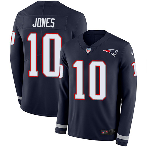 Patriots #10 Mac Jones Navy Blue Team Color Youth Stitched Limited Therma Long Sleeve Jersey cheap jerseys for sale - CheapJerseys.Shop