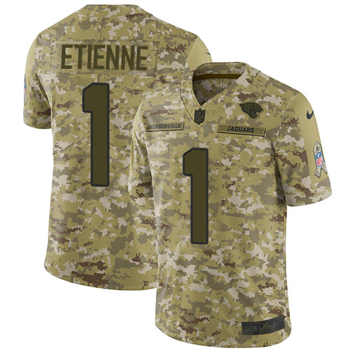 Jaguars #1 Travis Etienne Camo Youth Stitched Limited 2018 Salute To Service Jersey cheap jerseys for sale - CheapJerseys.Shop