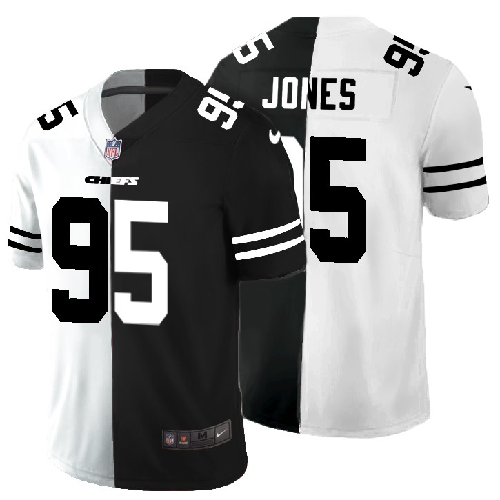 Kansas City Chiefs #95 Chris Jones Men's Black V White Peace Split Vapor Untouchable Limited Jersey cheap jerseys for sale - CheapJerseys.Shop