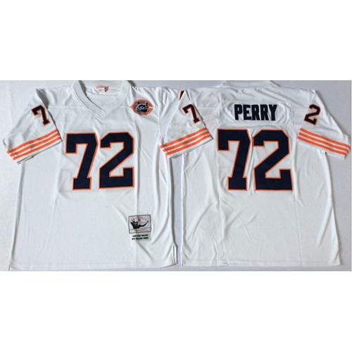 Mitchell&Ness Chicago Bears #72 William Perry White Big No. Throwback Stitched Jersey Men's cheap jerseys for sale - CheapJerseys.Shop