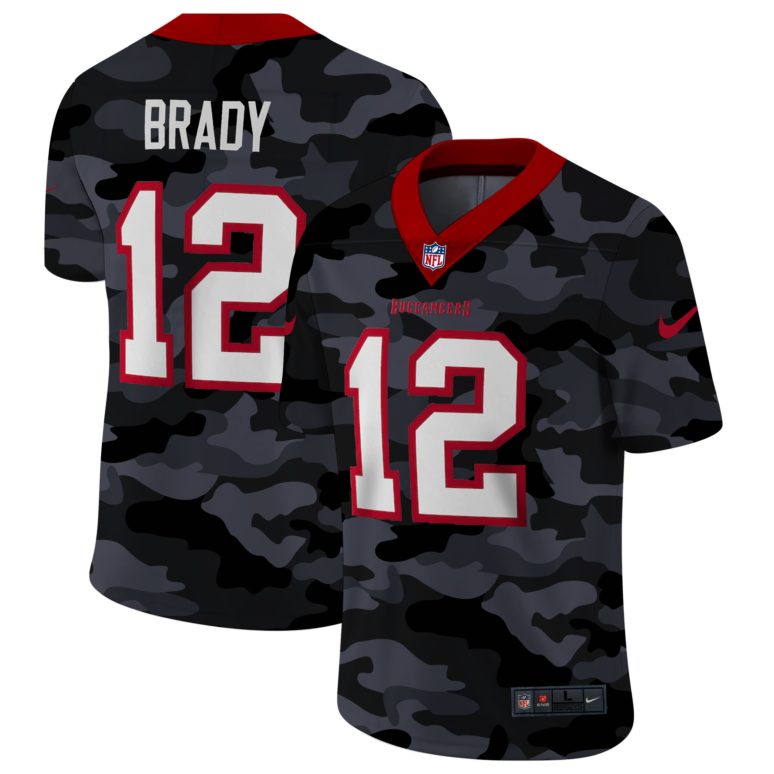 Tampa Bay Buccaneers #12 Tom Brady Men's 2020 Black CAMO Vapor Untouchable Limited Stitched Jersey cheap jerseys for sale - CheapJerseys.Shop