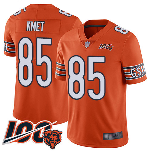 Chicago Bears #85 Cole Kmet Orange Men's Stitched Limited Rush 100th Season Jersey Men's cheap jerseys for sale - CheapJerseys.Shop