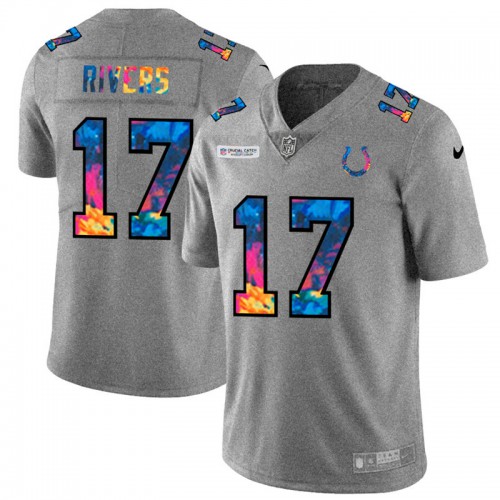 Indianapolis Indianapolis Colts #17 Philip Rivers Men's Multi-Color 2020 Crucial Catch Jersey Greyheather Men's cheap jerseys for sale - CheapJerseys.Shop