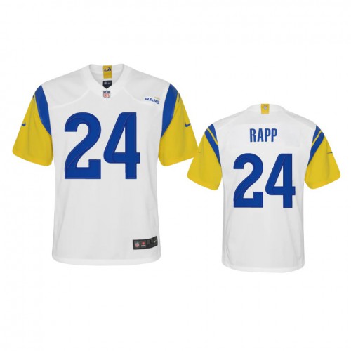 Los Angeles Los Angeles Rams #24 Taylor Rapp Youth Alternate Game Jersey - White Youth cheap jerseys for sale - CheapJerseys.Shop