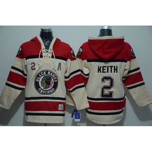 Chicago Blackhawks #2 Duncan Keith Cream Sawyer Hooded Sweatshirt Stitched Jersey Men's cheap jerseys for sale - CheapJerseys.Shop