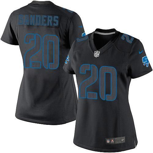 Lions #20 Barry Sanders Black Impact Women's Stitched Limited Jersey cheap jerseys for sale - CheapJerseys.Shop