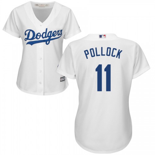Los Angeles Dodgers #11 A.J. Pollock White Women's Cool Base Stitched Jersey Womens cheap jerseys for sale - CheapJerseys.Shop