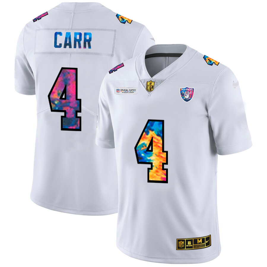 Las Vegas Raiders #4 Derek Carr Men's White Multi-Color 2020 Crucial Catch Limited Jersey cheap jerseys for sale - CheapJerseys.Shop