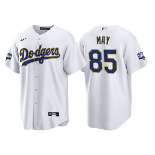 Los Angeles Los Angeles Dodgers #85 Dustin May Men's 2021 Gold Program World Series Champions Jersey Whtie Men's cheap jerseys for sale - CheapJerseys.Shop