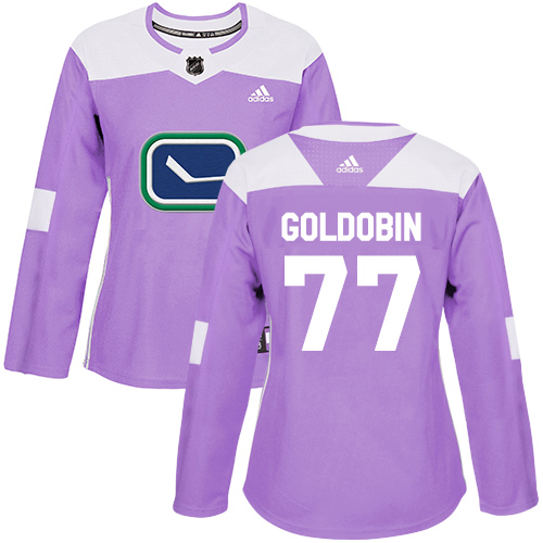 Vancouver Canucks #77 Nikolay Goldobin Purple Authentic Fights Cancer Women's Stitched Jersey Womens cheap jerseys for sale - CheapJerseys.Shop