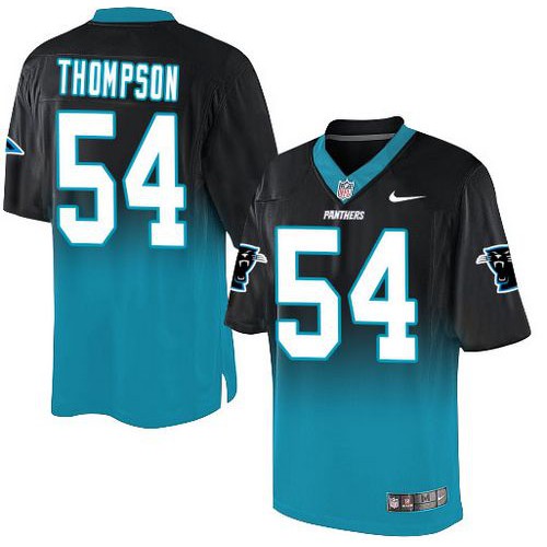 Carolina Panthers #54 Shaq Thompson Black/Blue Men's Stitched Elite Fadeaway Fashion Jersey Men's cheap jerseys for sale - CheapJerseys.Shop