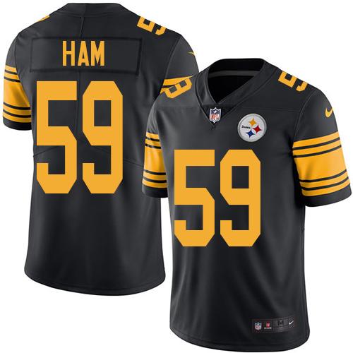 Pittsburgh Steelers #59 Jack Ham Black Men's Stitched Limited Rush Jersey Men's cheap jerseys for sale - CheapJerseys.Shop