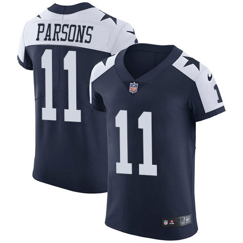 Cowboys #11 Micah Parsons Navy Blue Thanksgiving Men's Stitched Vapor Untouchable Throwback Elite Jersey cheap jerseys for sale - CheapJerseys.Shop