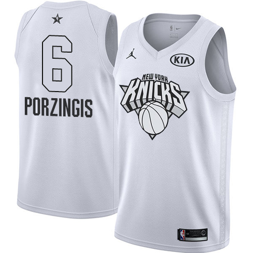 New York Knicks #6 Kristaps Porzingis White Youth Jordan Swingman 2018 All-Star Game Jersey Youth cheap jerseys for sale - CheapJerseys.Shop