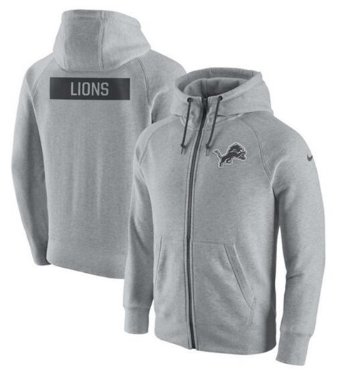 Men's Detroit Lions Ash Gridiron Gray 2.0 Full-Zip Hoodie cheap jerseys for sale - CheapJerseys.Shop