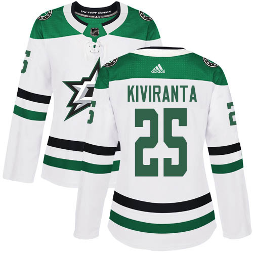 Dallas Stars #25 Joel Kiviranta White Road Authentic Women's Stitched Jersey Womens cheap jerseys for sale - CheapJerseys.Shop