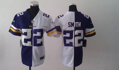 Vikings #22 Harrison Smith Purple/White Women's Stitched Elite Split Jersey cheap jerseys for sale - CheapJerseys.Shop