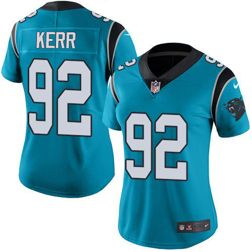 Carolina Panthers #92 Zach Kerr Blue Women's Stitched Limited Rush Jersey Womens cheap jerseys for sale - CheapJerseys.Shop