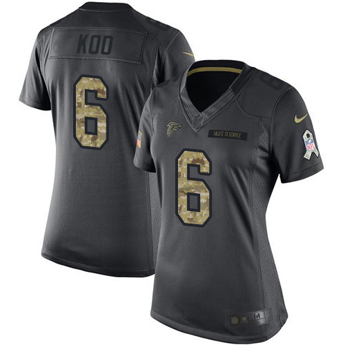 Falcons #6 Younghoe Koo Black Stitched Women's Limited 2016 Salute To Service Jersey cheap jerseys for sale - CheapJerseys.Shop