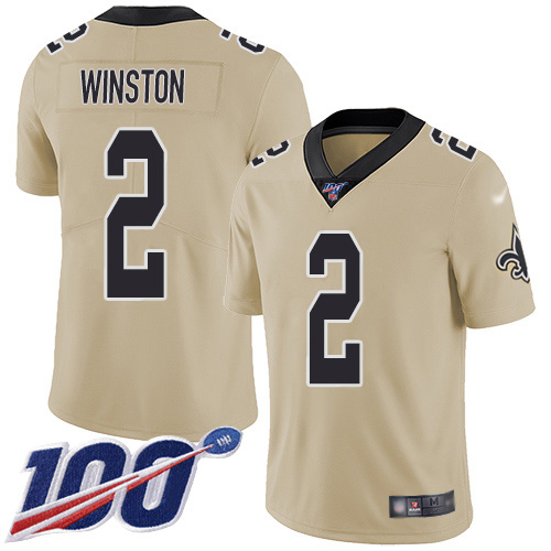 New Orleans Saints #2 Jameis Winston Gold Youth Stitched Limited Inverted Legend 100th Season Jersey Youth cheap jerseys for sale - CheapJerseys.Shop