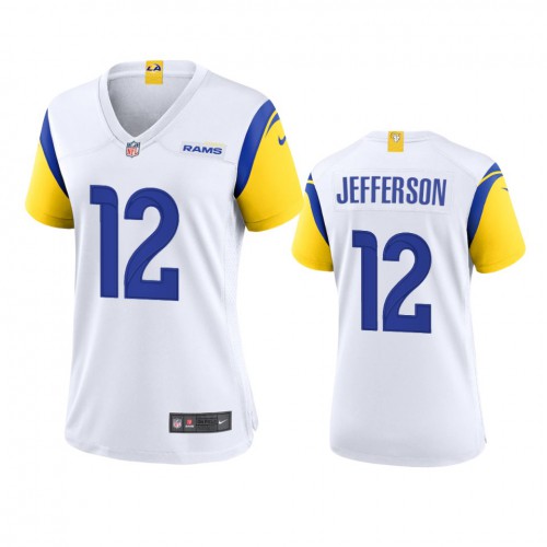 Los Angeles Los Angeles Rams #12 Van Jefferson Women's Alternate Game Jersey - White Womens cheap jerseys for sale - CheapJerseys.Shop
