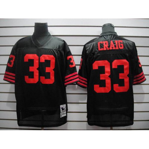 Mitchell and Ness San Francisco 49ers #33 Roger Craig Black Stitched Throwback Jersey Men's cheap jerseys for sale - CheapJerseys.Shop