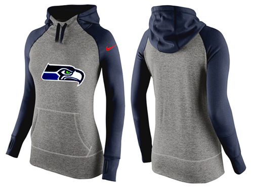 Women's Seattle Seahawks Performance Hoodie Grey & Dark Blue_3 cheap jerseys for sale - CheapJerseys.Shop