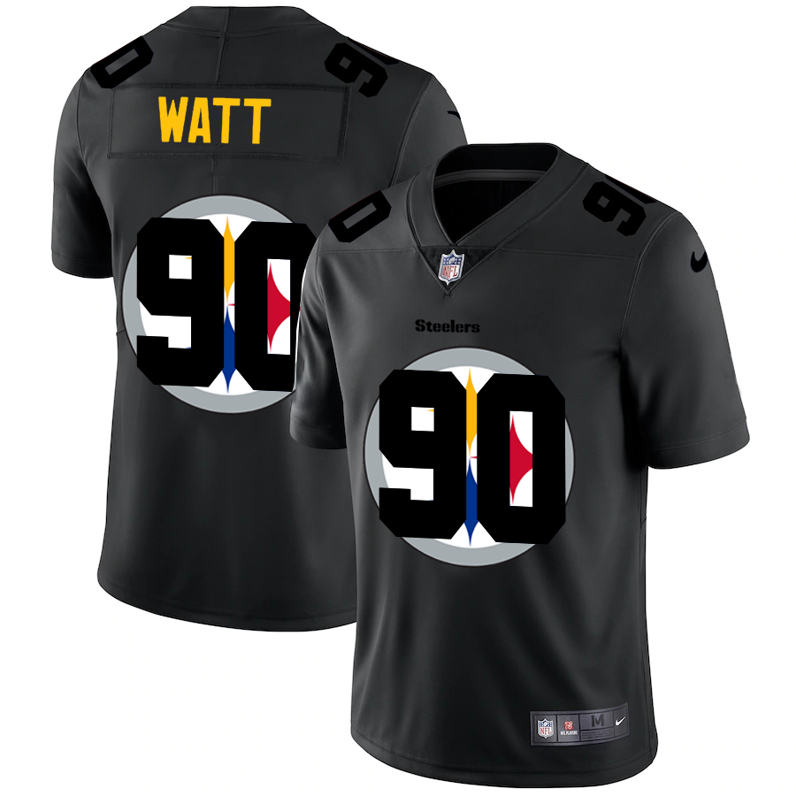 Pittsburgh Steelers #90 T.J. Watt Men's Team Logo Dual Overlap Limited Jersey Black cheap jerseys for sale - CheapJerseys.Shop