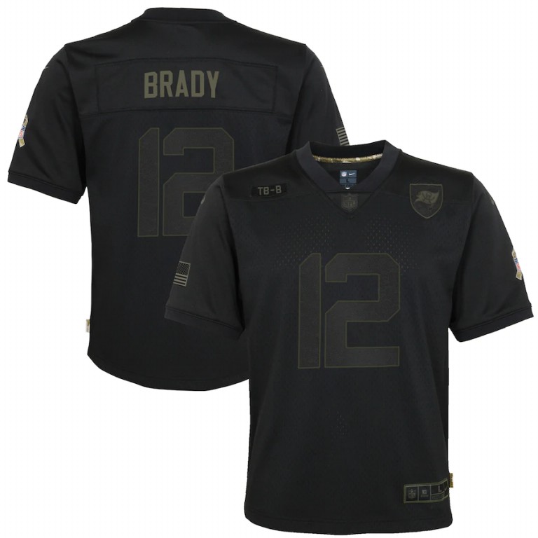 Tampa Bay Buccaneers #12 Tom Brady Youth 2020 Salute To Service Game Jersey Black cheap jerseys for sale - CheapJerseys.Shop